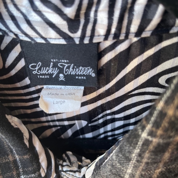 wool plaid western style flannel button up shirt Made in USA! - Picture 3 of 6